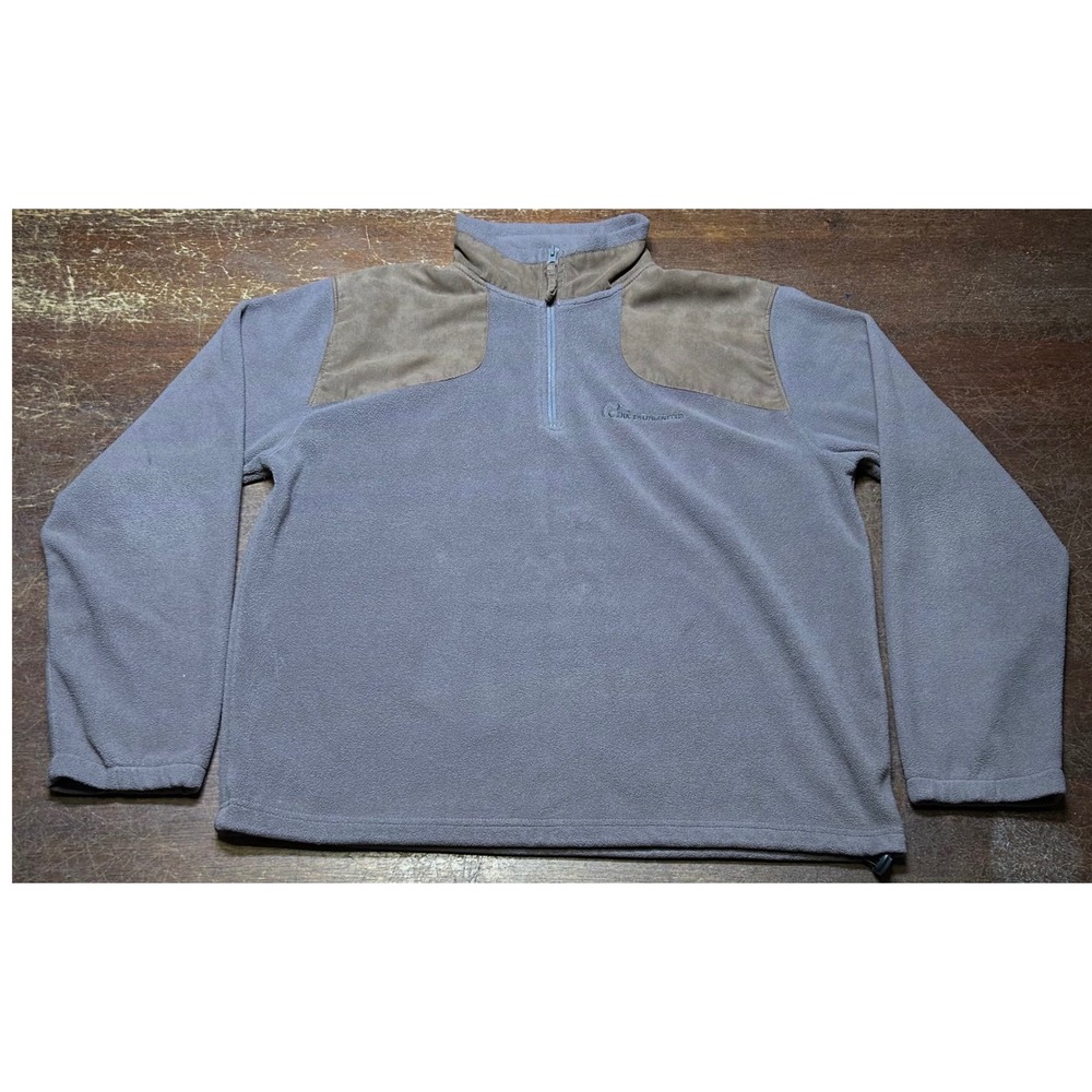 Ducks Unlimited Pullover Mens Large Fleece Quarter Zip Suede Outdoors Hunting